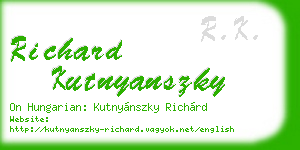 richard kutnyanszky business card